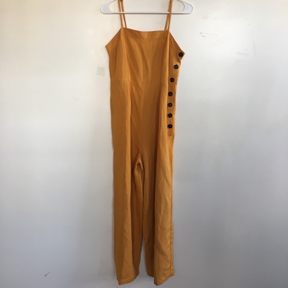 First Monday mustard yellow jumpsuit